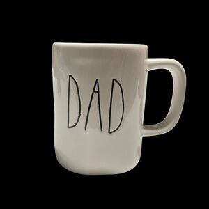 Rae Dunn Mug "Dad" White Large Letter Great Condition